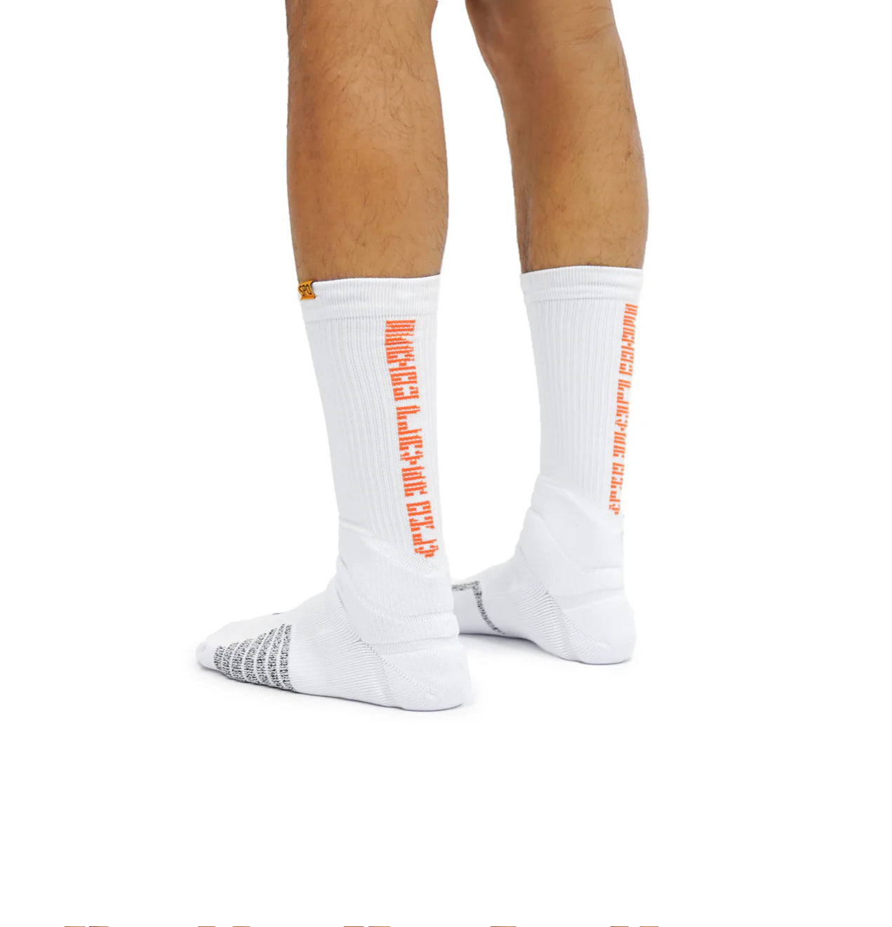 SPO Pro Staff High Socks White & Orange Text