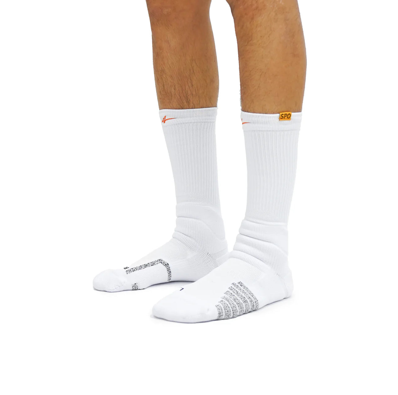 SPO Pro Staff High Socks White & Orange Text