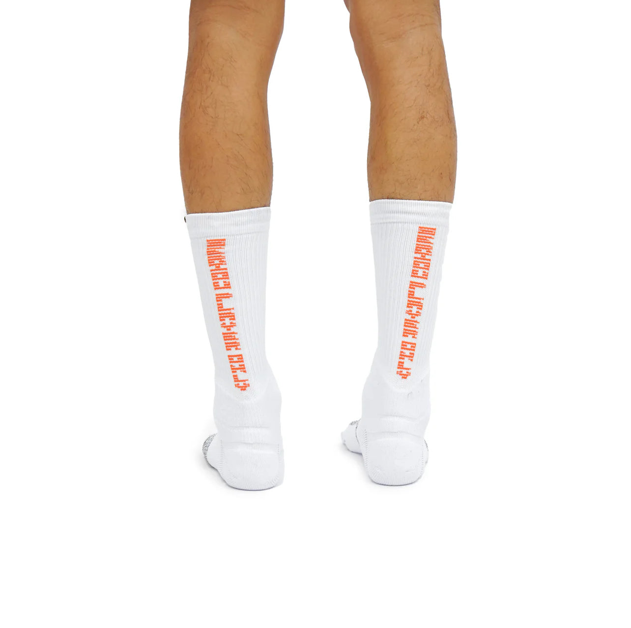 SPO Pro Staff High Socks White & Orange Text