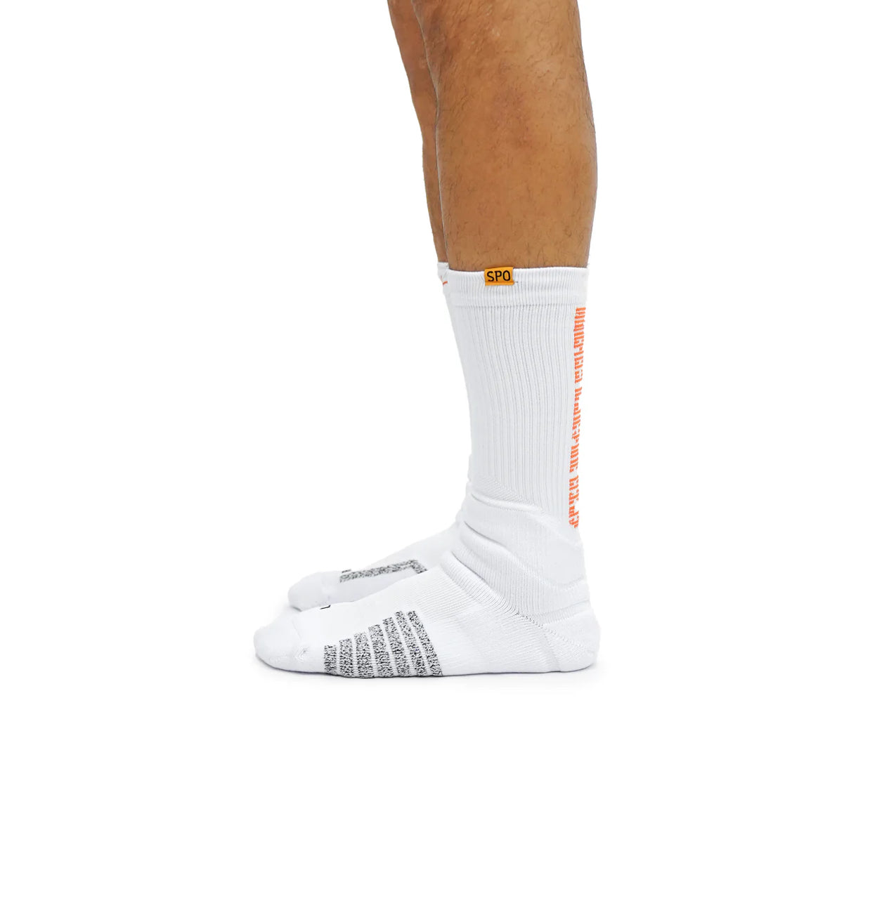 SPO Pro Staff High Socks White & Orange Text