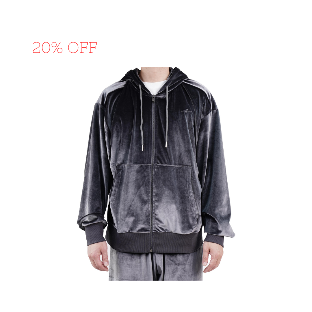 Serious Player Only Velour Zip Hoodie