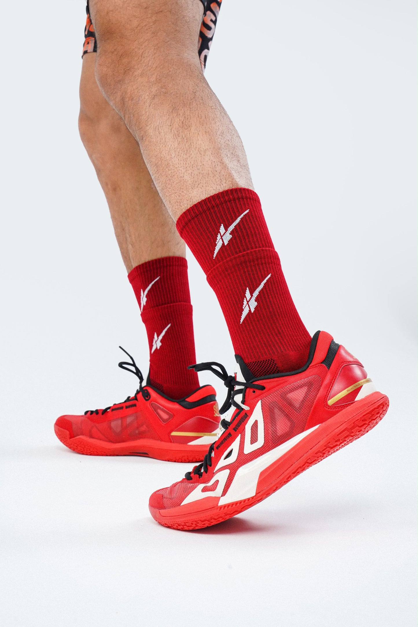 Serious Player Only  Double Layer Training Socks Black & Red ( 2 pairs per set )