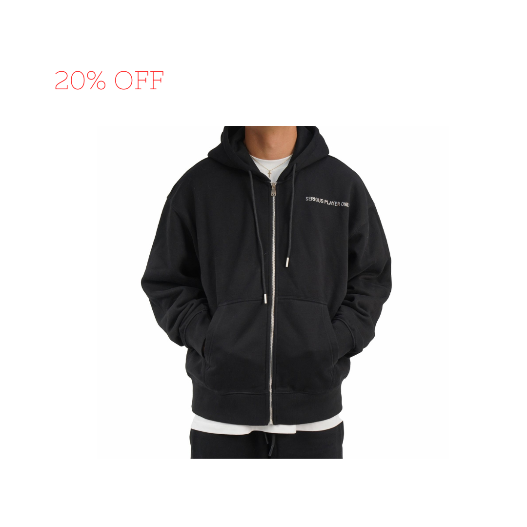 Serious Player Only  Zip-up Hoodie Diamond (Black)