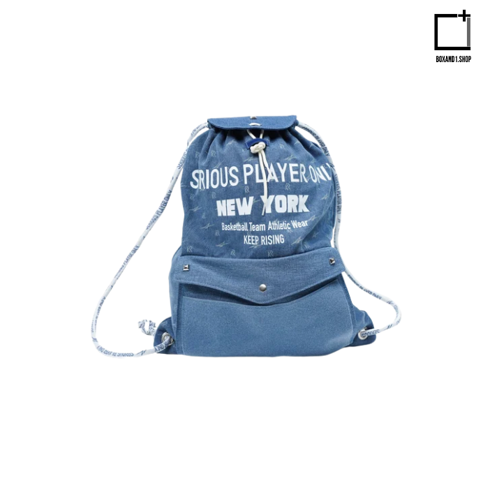 SPO X KR Denim Drawstring Bag