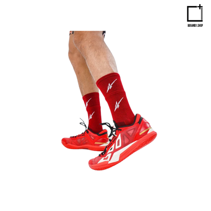 Serious Player Only  Double Layer Training Socks Black & Red ( 2 pairs per set )