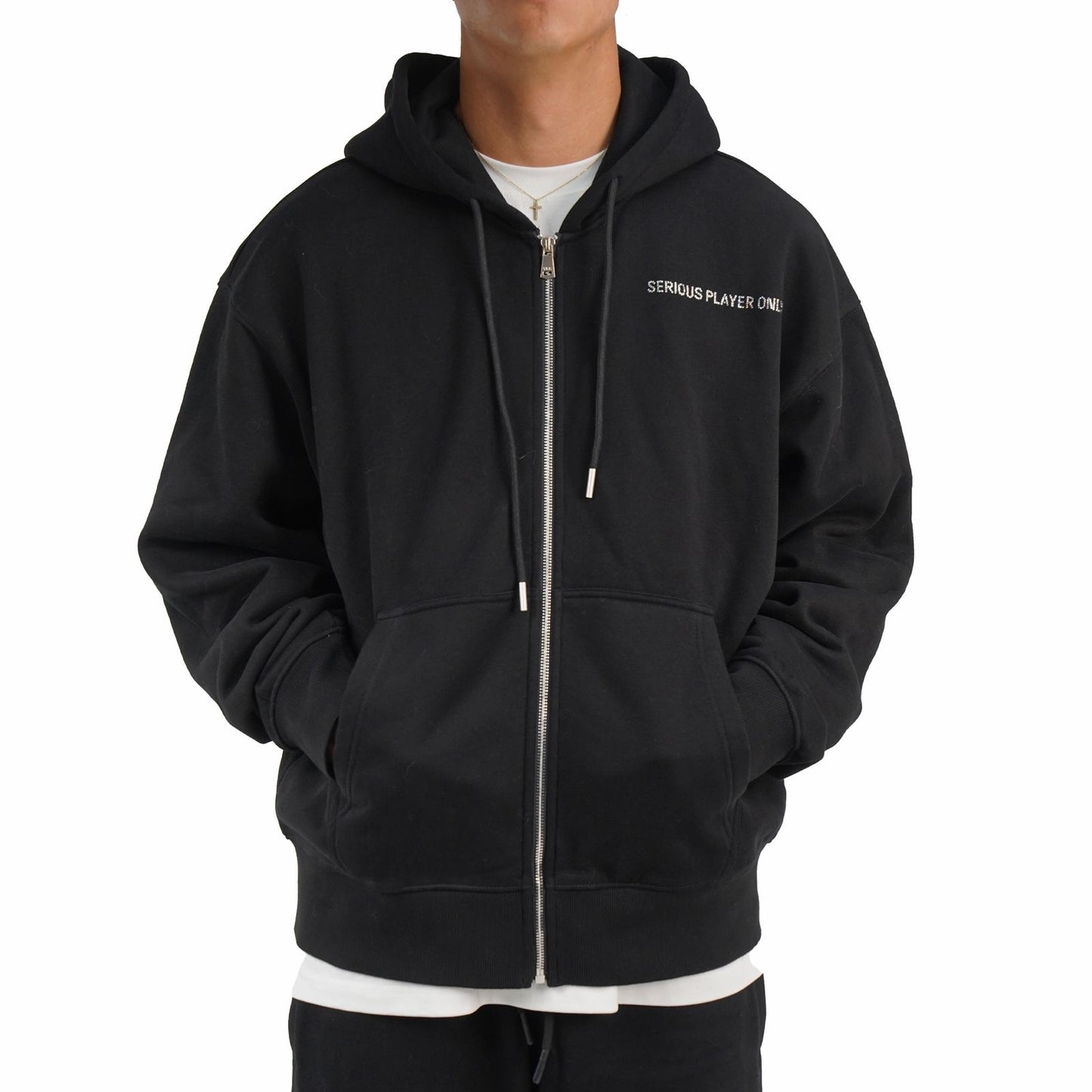Serious Player Only  Zip-up Hoodie Diamond (Black)
